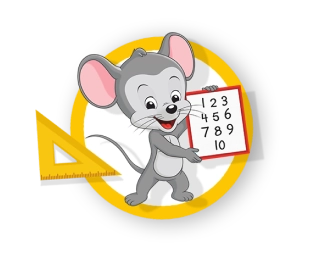 ABCMouse mascot teaching numbers and math concepts with a number board and protractor