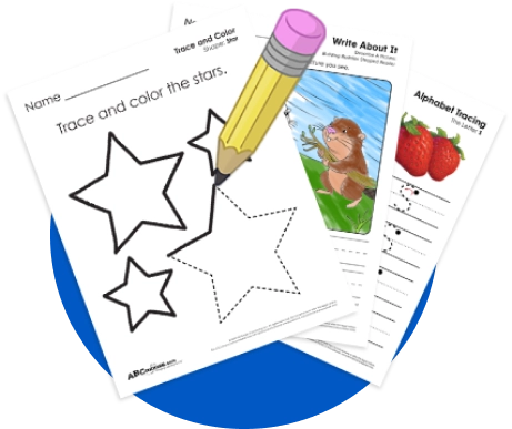 ABCMouse printable worksheets with tracing, coloring, and writing activities for kids